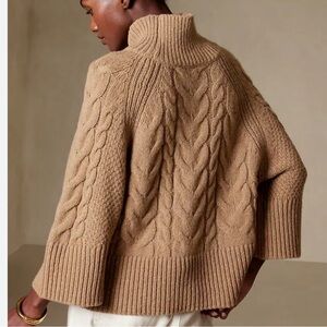 Banana Republic Flare Sleeve Sweater, tan, size L